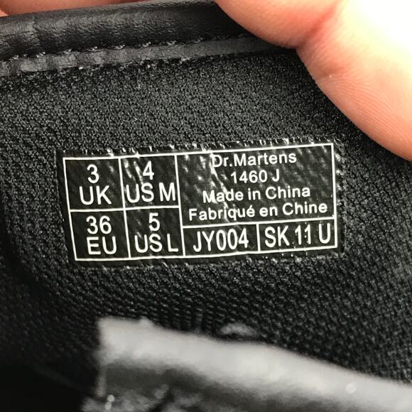 Dr. Martens 1460 J Black Leather Lace Up Casual Lifestyle Daily Boots Womens 5 - Picture 15 of 15